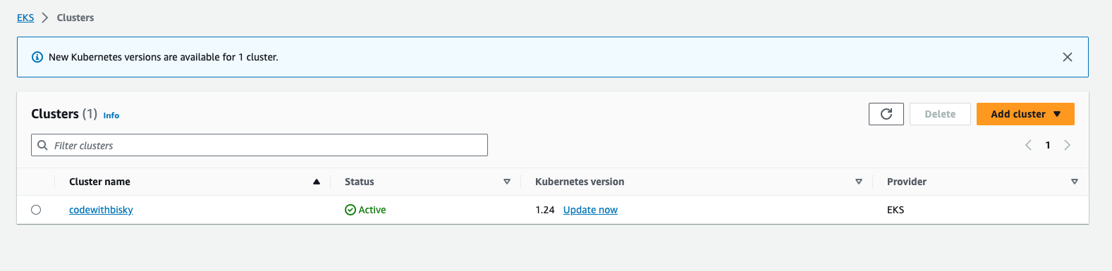 Created Cluster