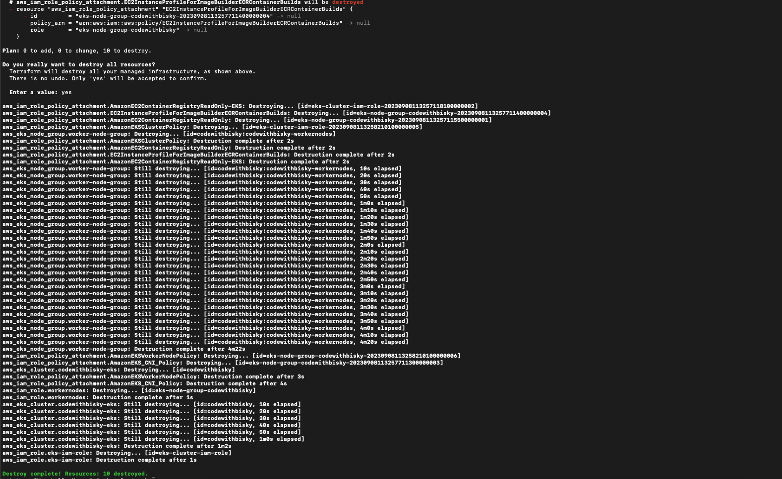 Terraform Destroy Complete