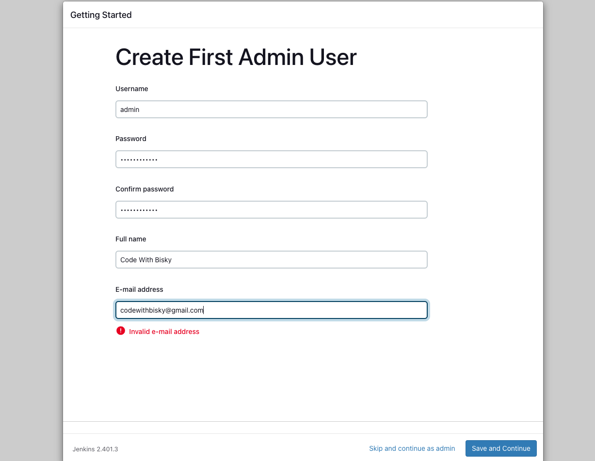 Create Admin User